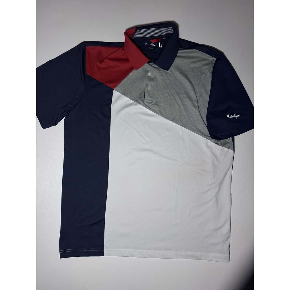 Walter Hagen 11 Majors Colorblock Polo Golf Performance Shirt Mens Large